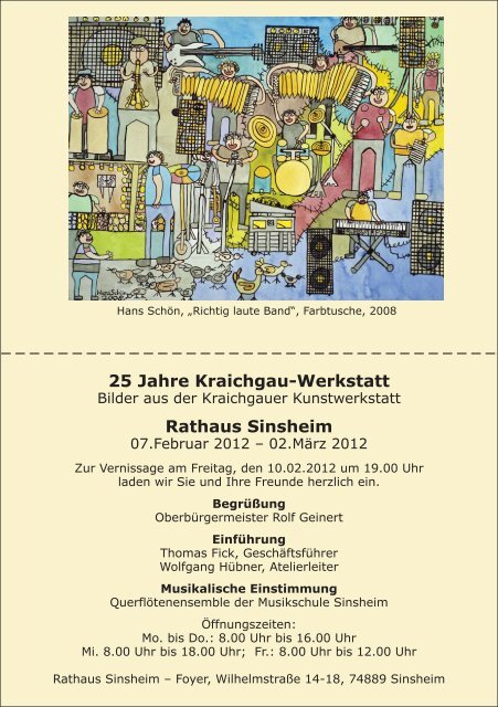 25 Jahre Kraichgau-Werkstatt Rathaus Sinsheim - Lebenshilfe ...