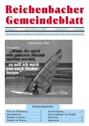 Reichenbacher Gemeindeblatt - bei der EFG Reichenbach