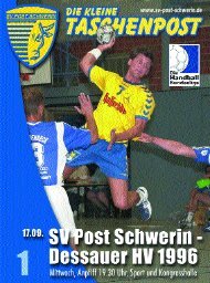 Täglich für Sie „am Ball“ - SV Post Schwerin - Handball-Bundesliga