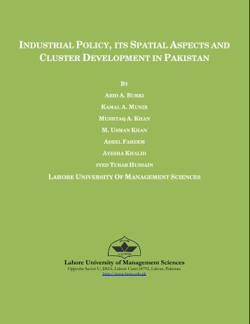 industrial policy, its spatial aspects and cluster development in ...