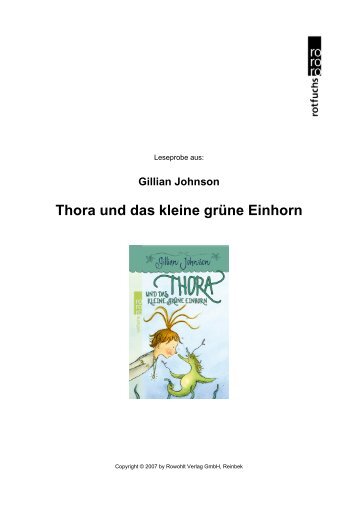 Gillian Johnson Thora und das kleine grüne Einhorn - Rowohlt