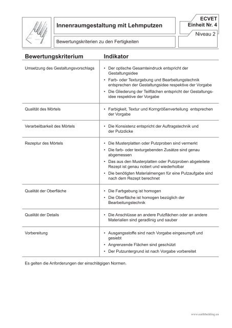 bewertungsbogen fiche d'evaluation - формуляр за ... - Lern.Lehm