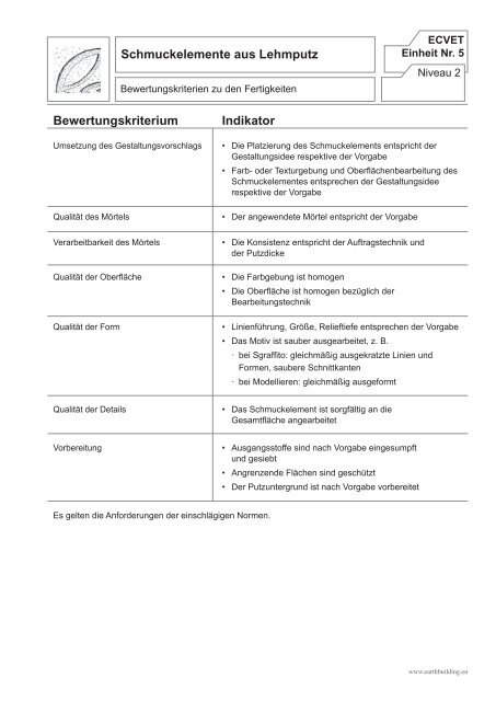 bewertungsbogen fiche d'evaluation - формуляр за ... - Lern.Lehm