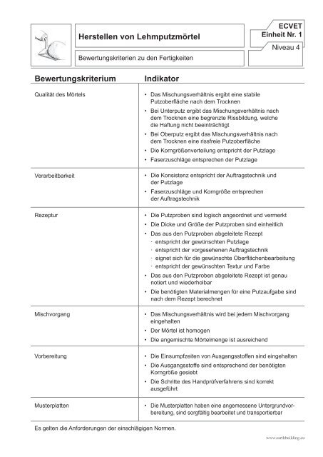 bewertungsbogen fiche d'evaluation - формуляр за ... - Lern.Lehm