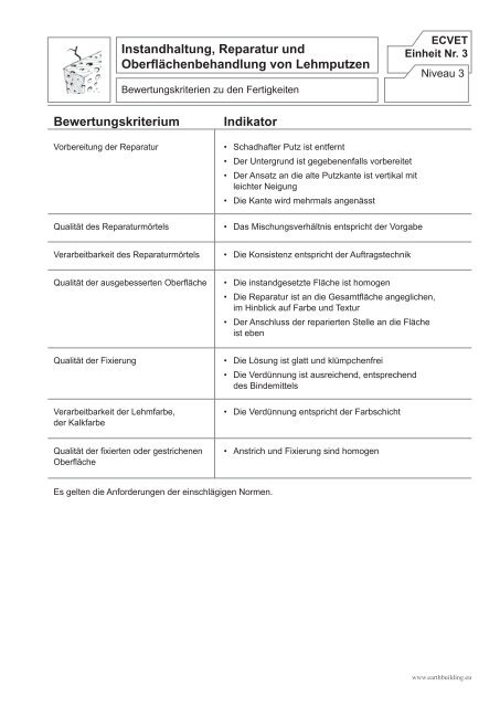 bewertungsbogen fiche d'evaluation - формуляр за ... - Lern.Lehm