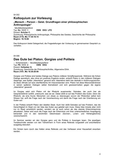 Philosophie im Wintersemester 2006/07 100 Jahre Gödel – Logik ...