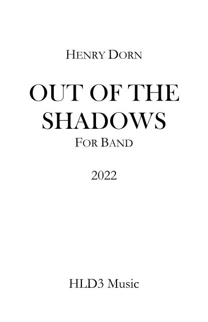00 Dorn_Henry_Out of the Shadows - Transposed Score