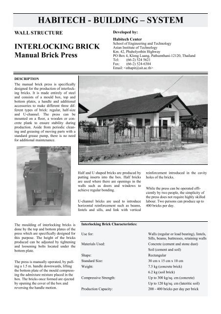 Brochure - Manual Press - Habitech Center - AIT