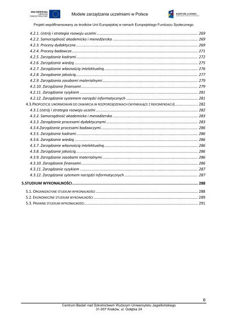 Raport końcowy Modele zarządzania uczelniami w Polsce