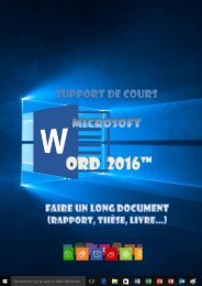Support de cours Word 2016 niveau 2 longs documents