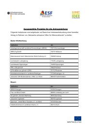 Ausgewählte Projekte für die Antragstellung (PDF-Dokument, 50 - ESF