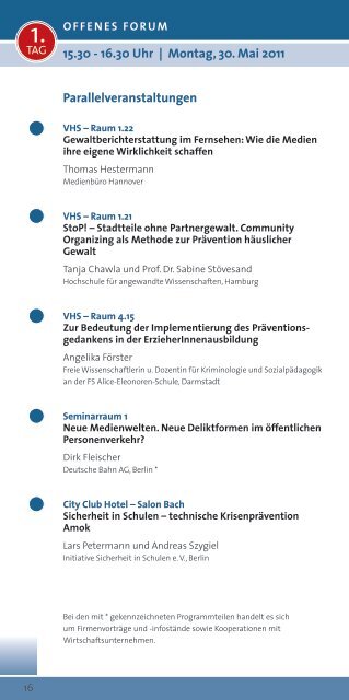 Kongressprogramm - Der deutsche Präventionstag