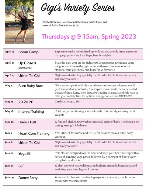 Gigi Variety Spring2023 classes