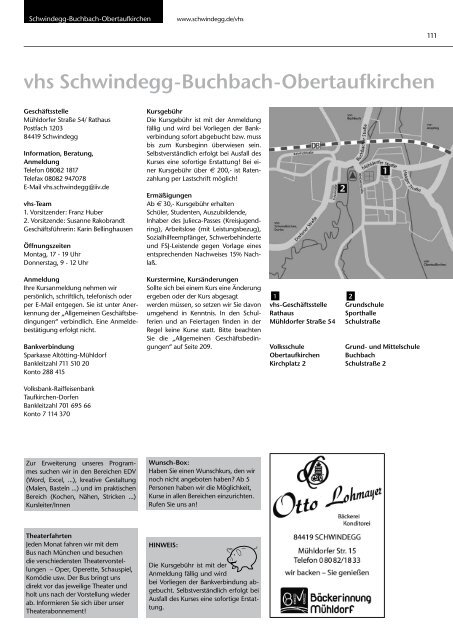 Vhs Schwindegg Buchbach Obertaufkirchen
