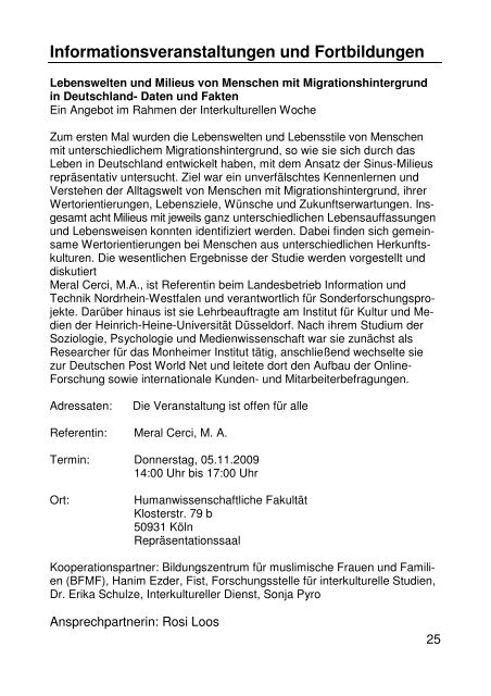 Angebote der RAA Köln Schule Bildung Integration ... - RAA NRW