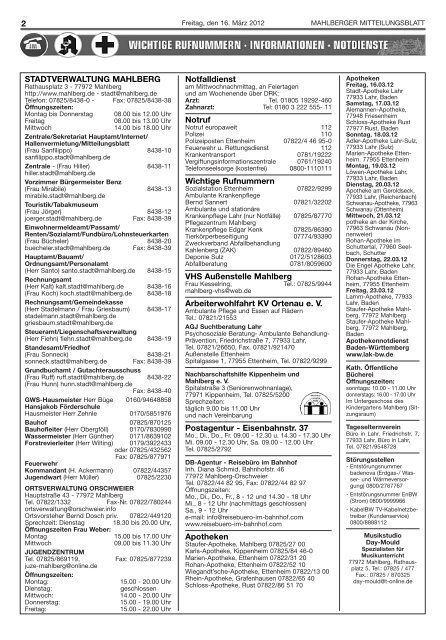 Amts- und Informationsblatt - Stadt Mahlberg