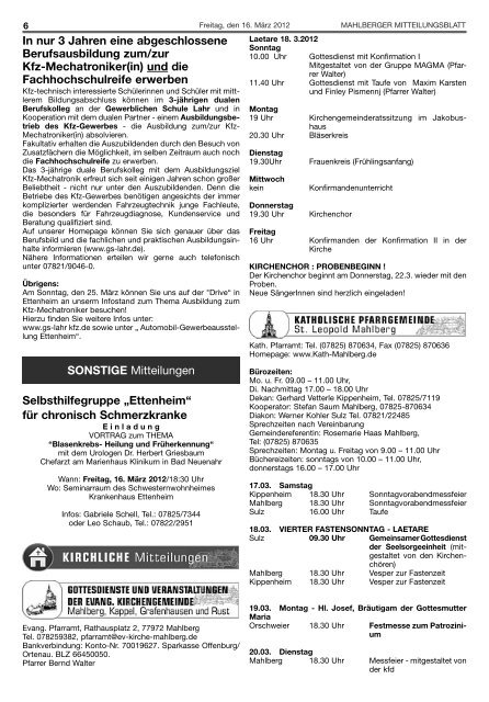 Amts- und Informationsblatt - Stadt Mahlberg