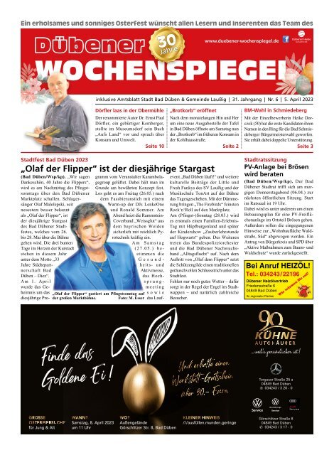 Dübener Wochenspiegel - Ausgabe 6 - Jahrgang 2023