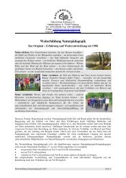 Weiterbildung Naturpädagogik Beschreibung - VNB