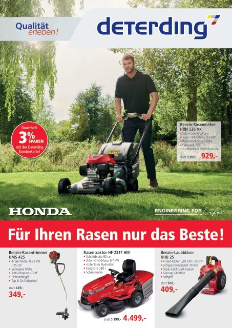 HONDA Gartengeräte-Broschüre 2024 von Deterding