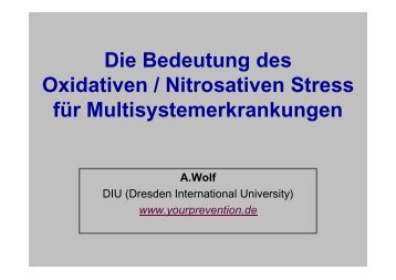 Die Bedeutung des Oxidativen / Nitrosativen Stress f