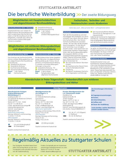 Die 22 beruflichen Schulen der Landeshauptstadt Stuttgart ...
