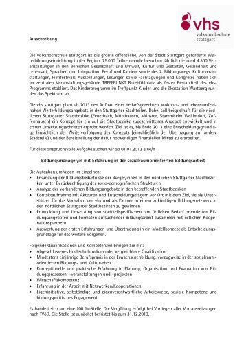 Bildungsmanager/in(pdf) - Volkshochschule Stuttgart