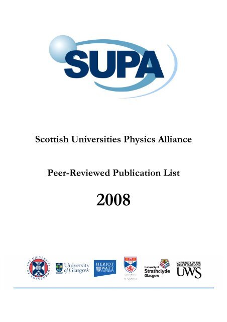 Scottish Universities Physics Alliance Peer-Reviewed ... - SUPA
