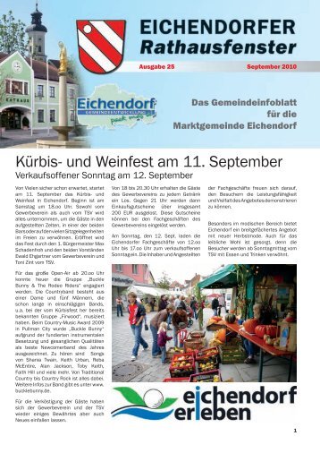 Kürbis- und Weinfest am 11. September - Markt Eichendorf