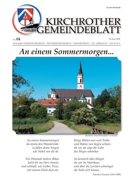 Nr. 04 (Juni 2009 - 36 Seiten) - Gemeinde Kirchroth