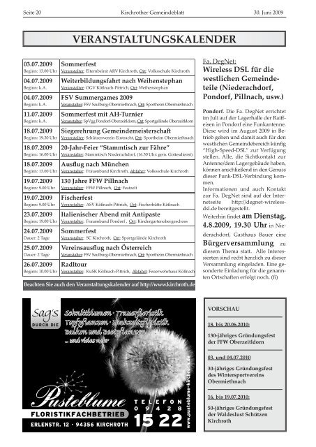 Nr. 04 (Juni 2009 - 36 Seiten) - Gemeinde Kirchroth