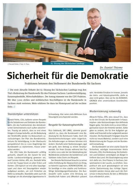 Landtagskurier, Ausgabe 2/2023