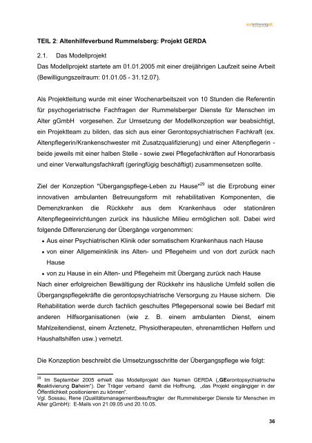 Modellprojekte im Rahmen des Pflegeleistungs ...