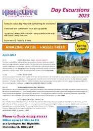 Highcliffe Coach Holidays - Day Excursion Book - 2023 - April-June