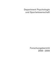 Forschungsbericht 2008 – 2009 Department Psychologie und ...