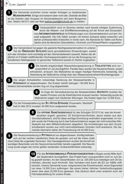 Nr. 16 (Juni 2012 - 40 Seiten) - Gemeinde Kirchroth