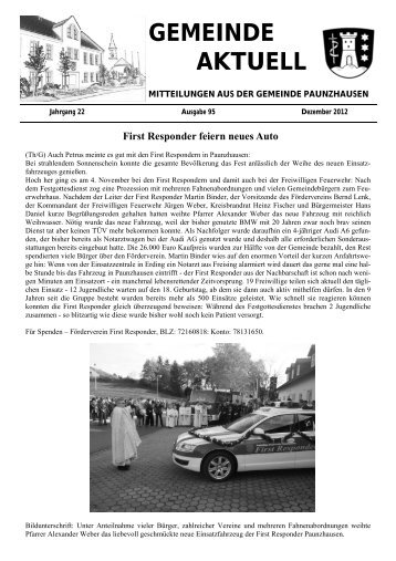 Die nächste Ausgabe der „Gemeinde Aktuell“ - Paunzhausen
