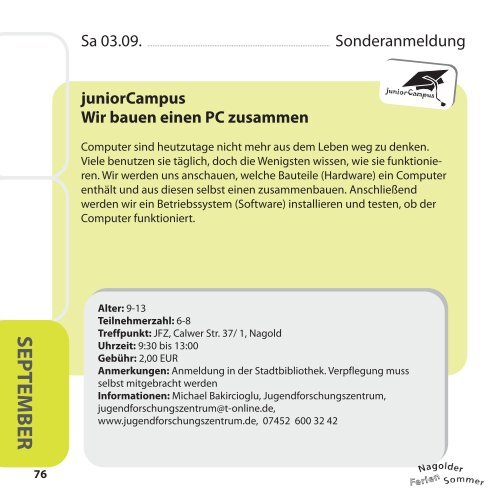 a ugust - Volkshochschule Oberes Nagoldtal