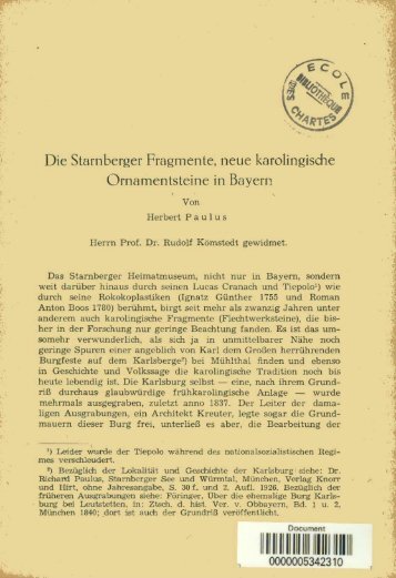 Die Starnberger Fragmente