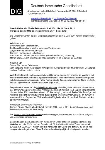 Geschäftsbericht für die Zeit vom 9. Juni 2011 - Deutsch-Israelische ...