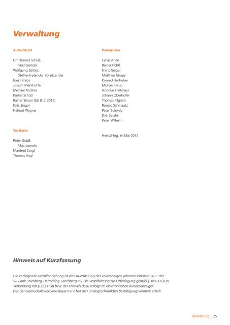 Vertrauen ist messbar - VR Bank Starnberg-Herrsching-Landsberg eG