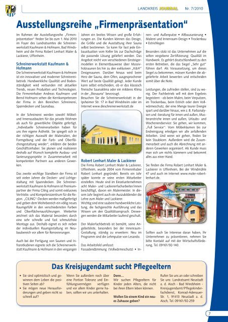 Das Amtsblatt und Landkreisjournal im Internet: www.kreis-nea.de E ...