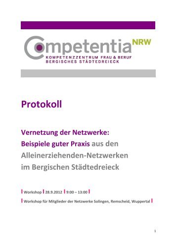 Vernetzung der Netzwerke - Competentia