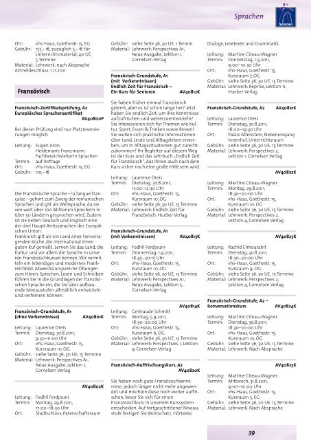 Programm 2. Semester 2011 - vhs der Stadt Fulda