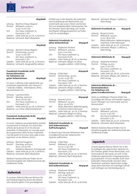 Programm 2. Semester 2011 - vhs der Stadt Fulda