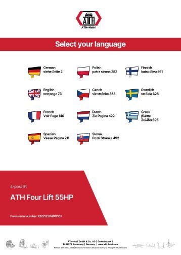 ATH-Heinl 4-post lift ATH Four Lift 55HP Multilingual