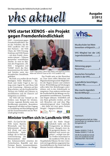 VHS startet XENOS - ein Projekt gegen Fremdenfeindlichkeit