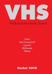 VHS Herbst 2010 - Volkshochschule Soest - Stadt Soest