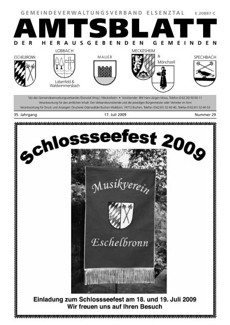 Amtsblatt vom 17.07.09 - Meckesheim