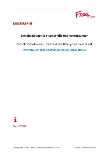 Musterbrief: Entschädigung für Flugausfälle und Verspätungen